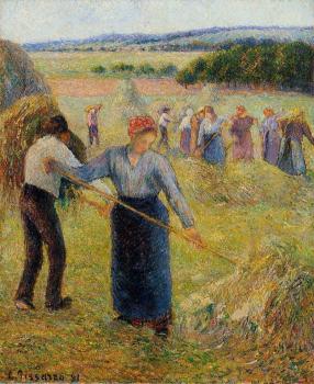 Camille Pissarro : Haymaking at Eragny